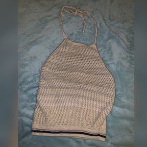 Free People Nude Colored Halter Crop Top